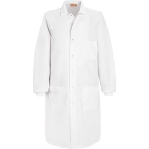 Red Kap¬Æ Unisex Specialized Cuffed Lab Coat W/Outside Pocket, White, Poly/Combed Cotton, XL, Vf Imagewear, Mfr#: KP70WHRGXL